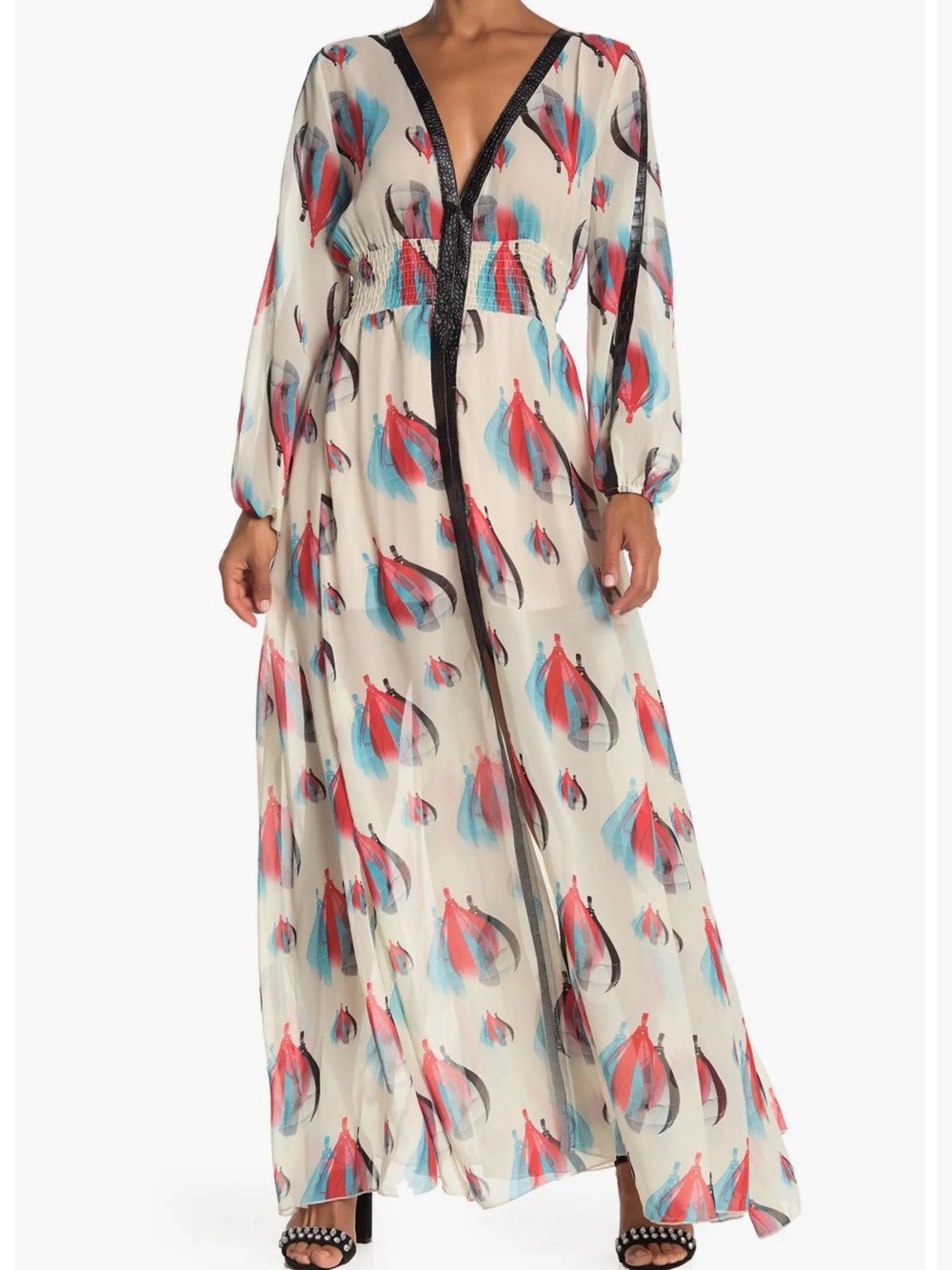 TOV balloons printed maxi dress size 42